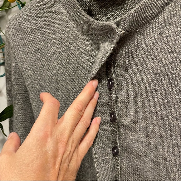 Vintage 80’s St. John gray button sweater Santana dress belt removable collar - Picture 12 of 15